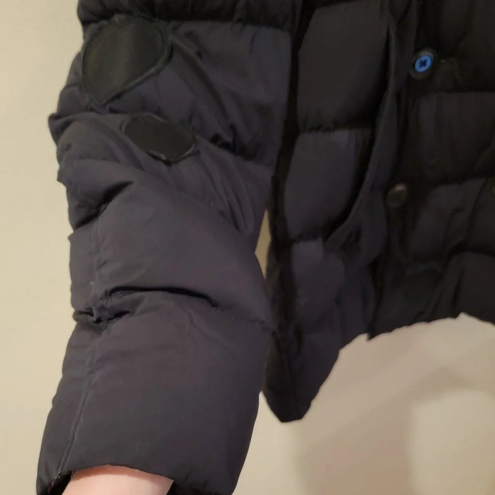 Moncler Women's size 3 black puffer with hearts winter jacket with hood down - Picture 4 of 16